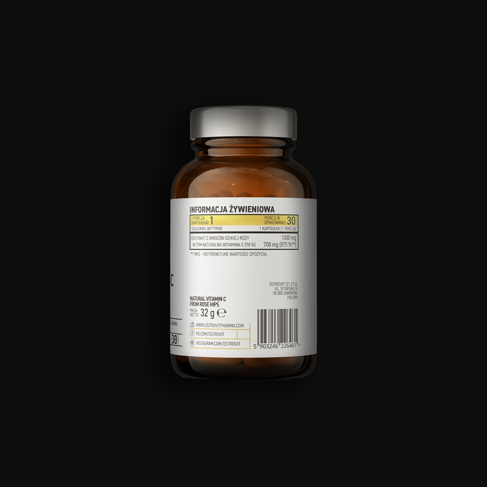 OstroVit Pharma Natural Vitamin C from Rose Hips - 30 caps
