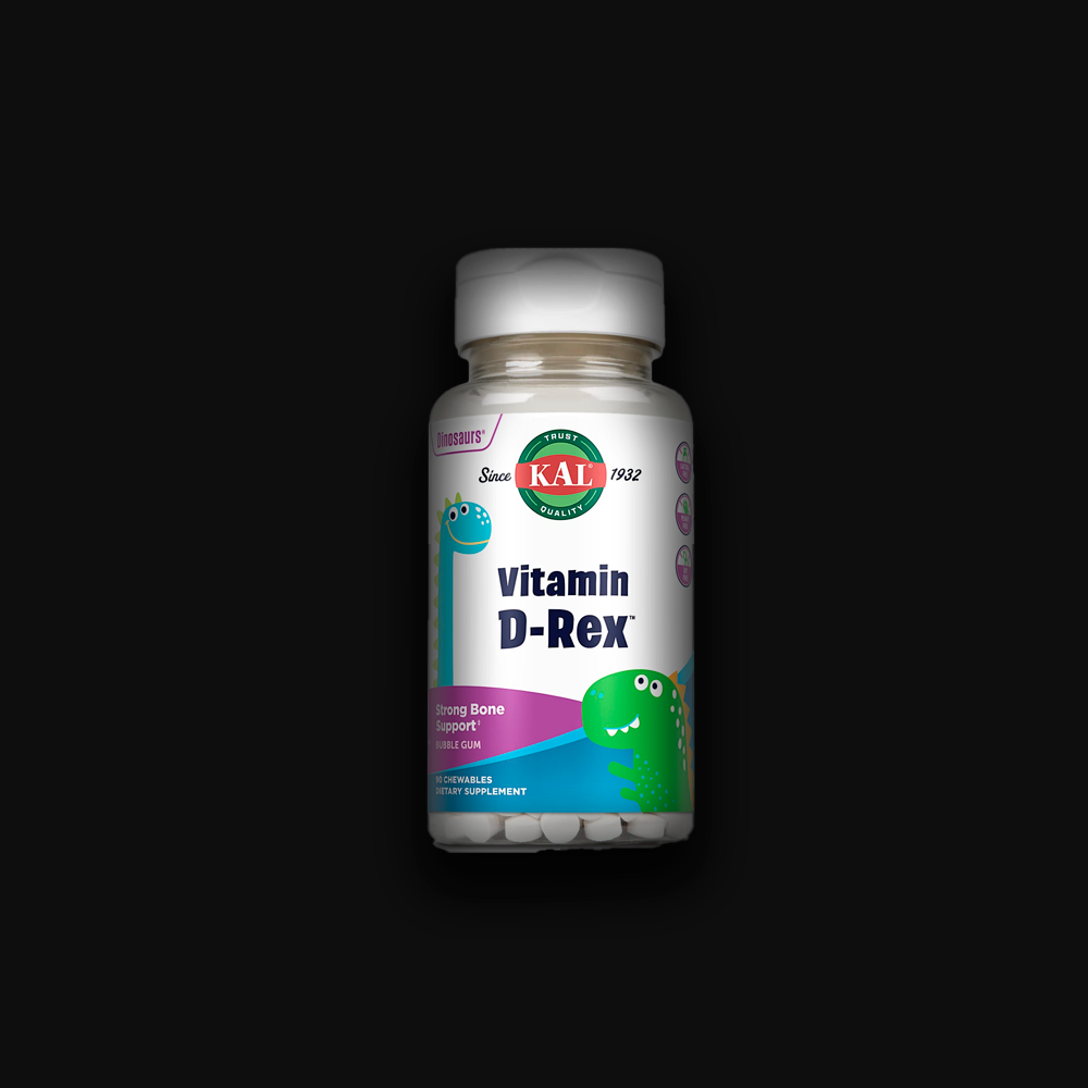KAL Vitamin D-Rex 10mcg - 90caps - Бабл Гам