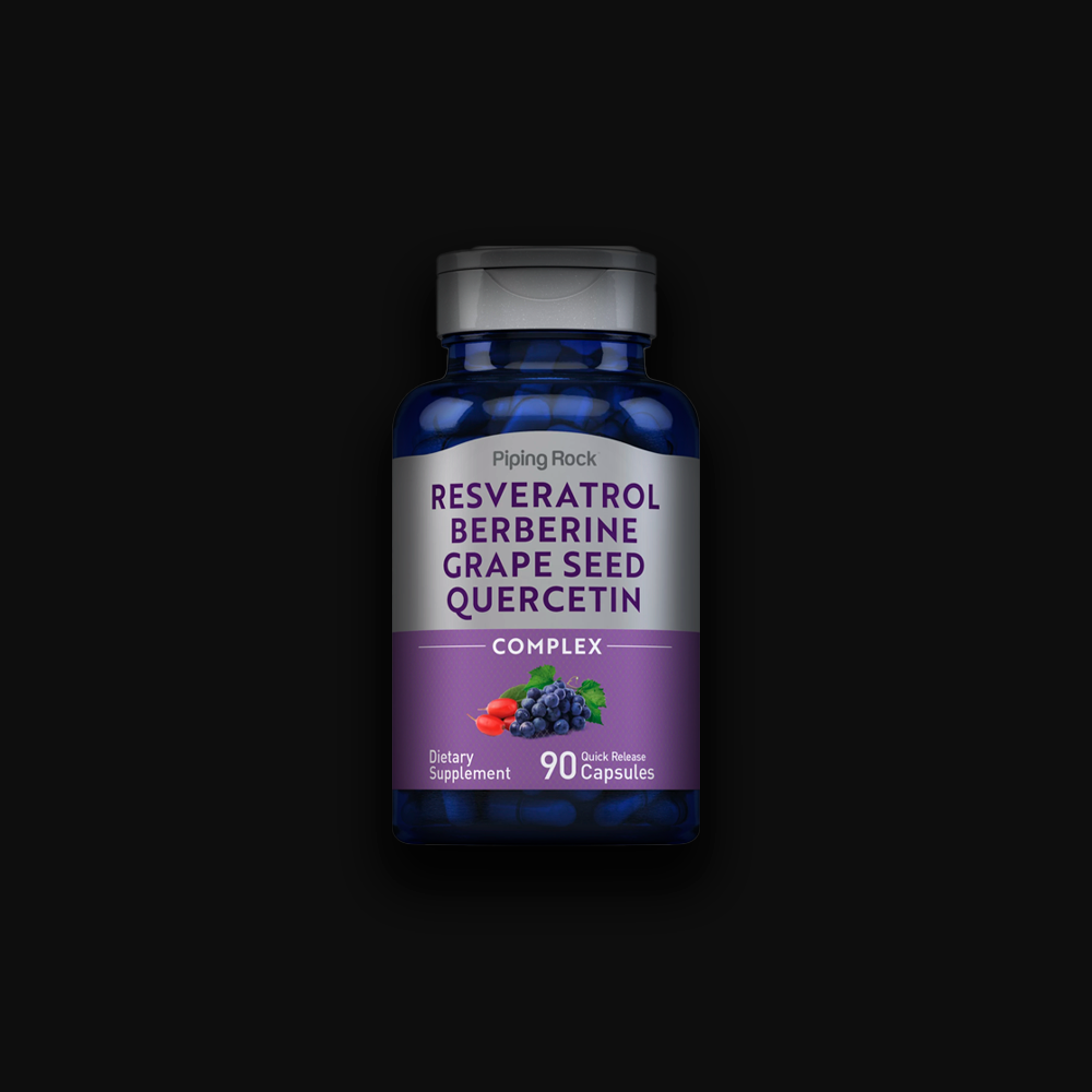 Piping Rock Resveratrol Berberine Grape Seed Quercetin Complex, 90 capsules