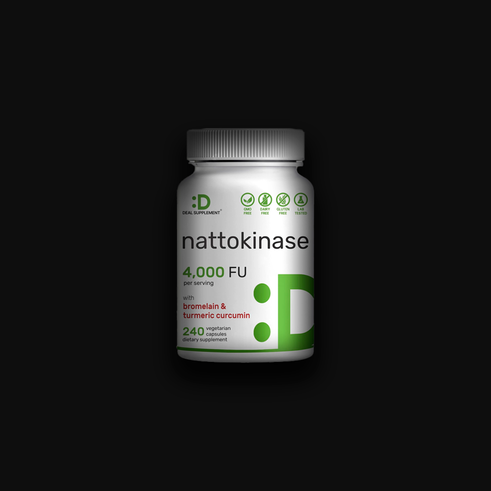 Deal Supplement Nattokinase 4000 FU with Bromerian & Turmeric Curcumin - 240vegcaps