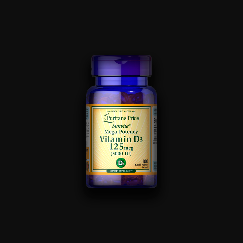 Puritan's Pride Vitamin D-3 125mcg 5000 IU - 100 tabl