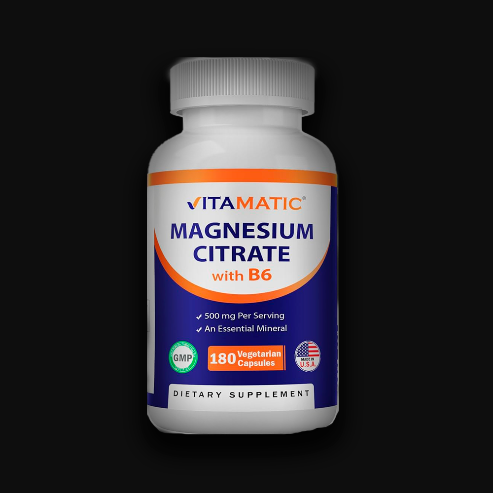 Vitamatic Magnesium Citrate with B6 - 180 vegcaps