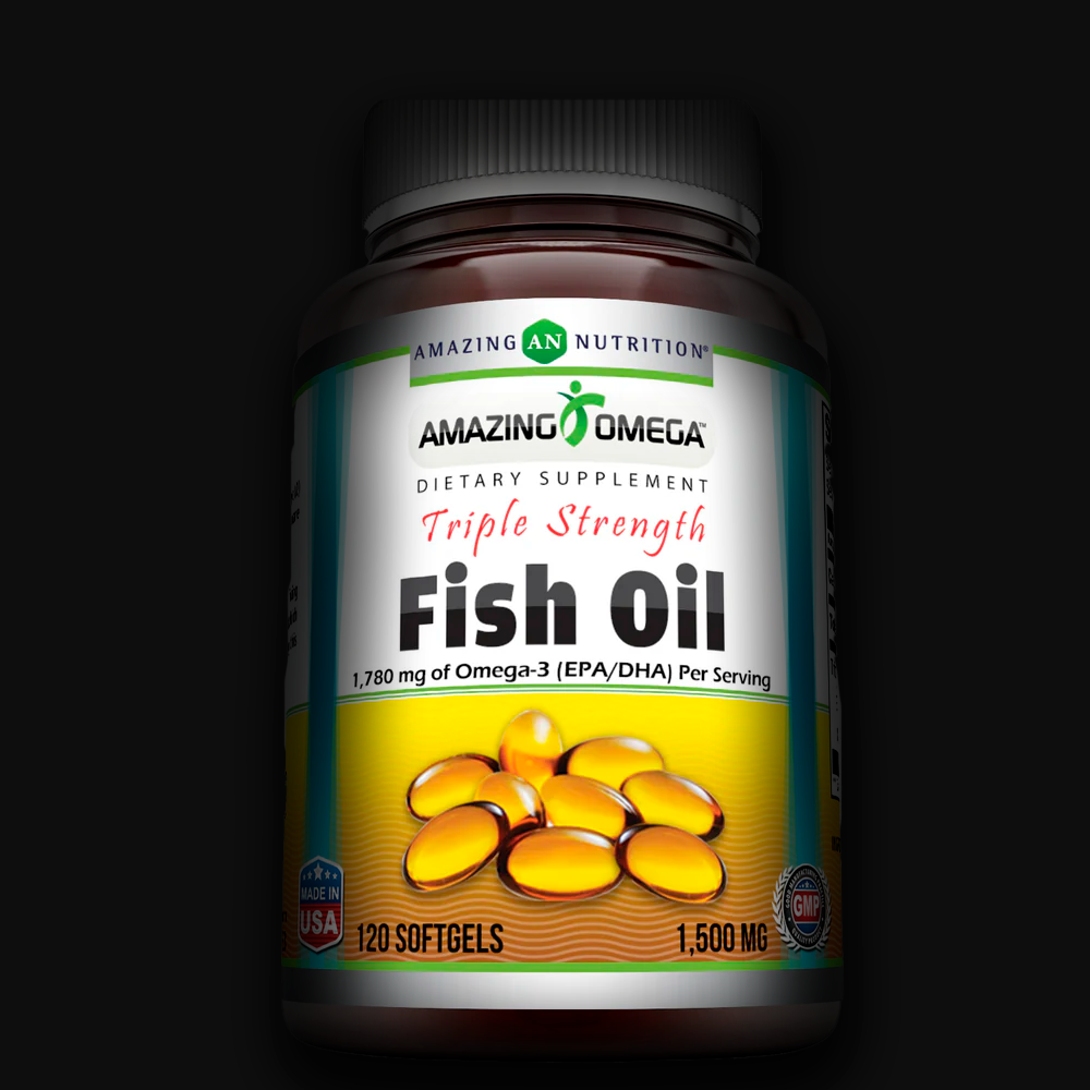 Amazing Nutrition Triple Strength Fish Oil 1500 mg Omega-3 -120 softgels