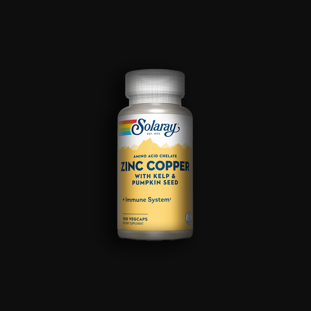 Solaray Zinc Copper with Kelp - 100 cap