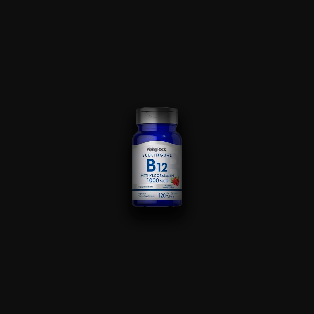 Piping Rock Sublingual B12 4000 mcg per serving + L-Carnitine Berry flavor, 120 tablets