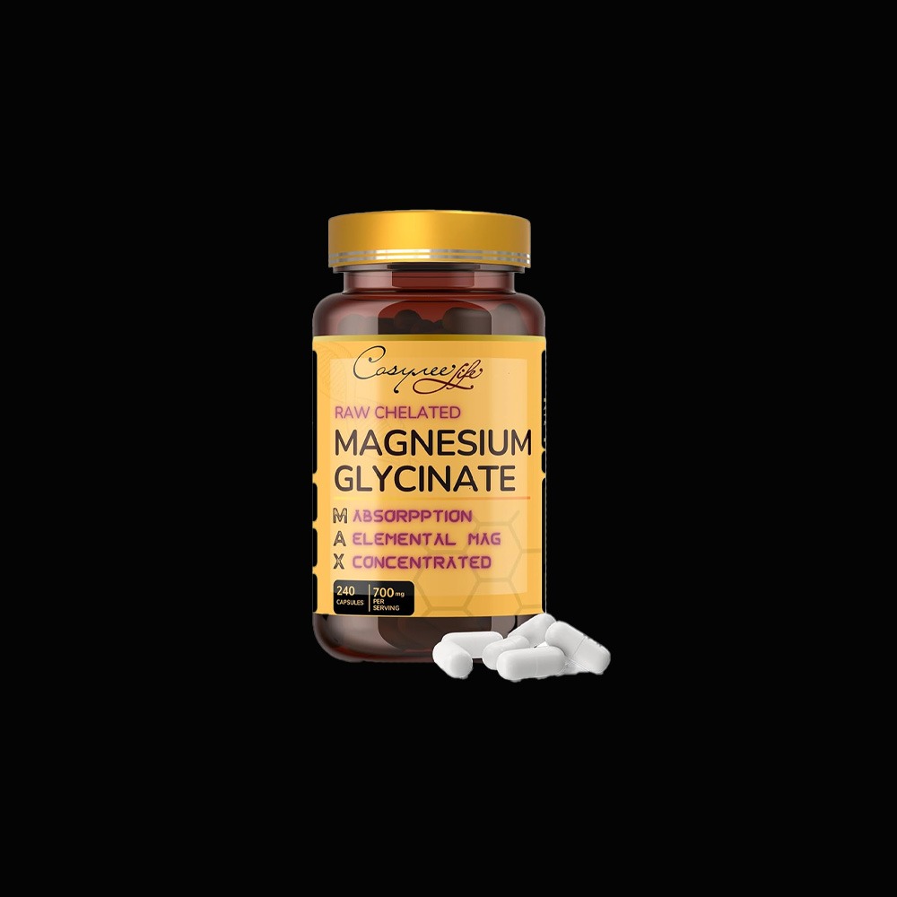 Raw Chelated Magnesium Glycinate 700 mg per serving, 240 cap