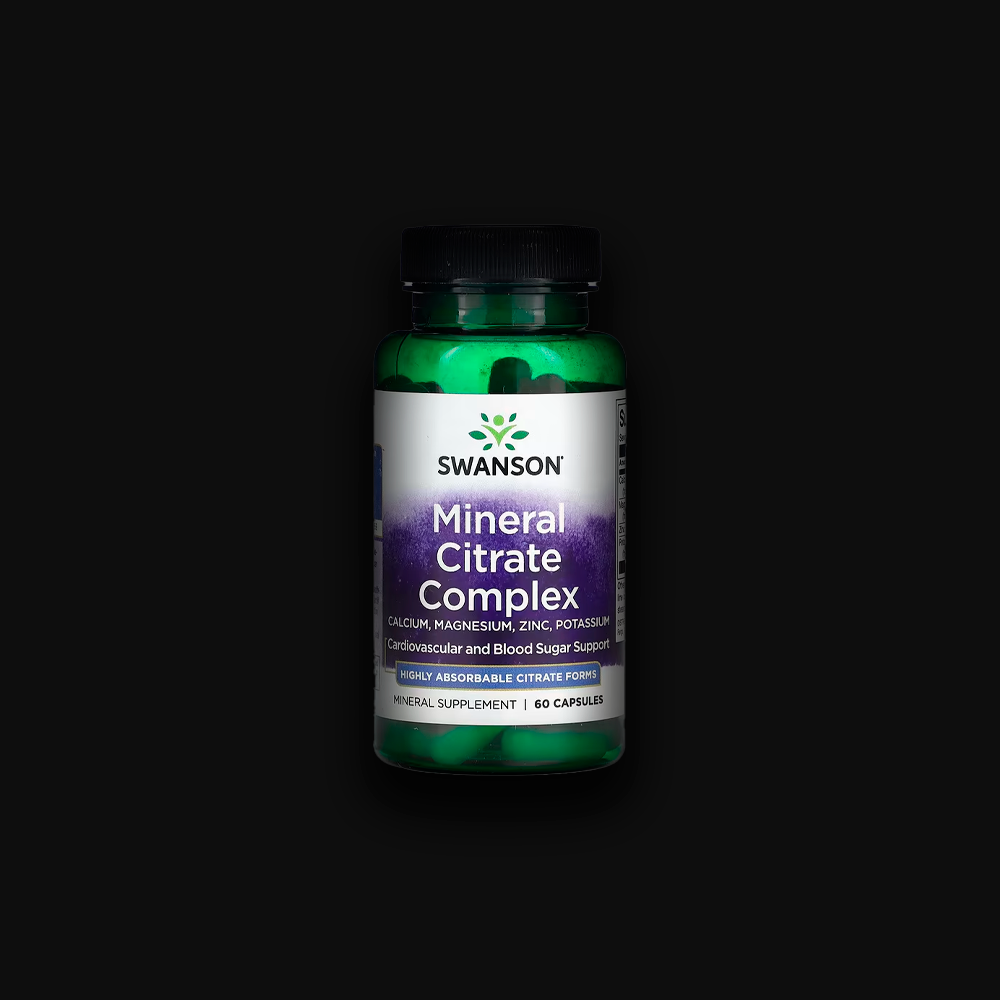 Swanson Mineral Citrate Complex - Calcium Mag Zinc Potassium - 60 caps
