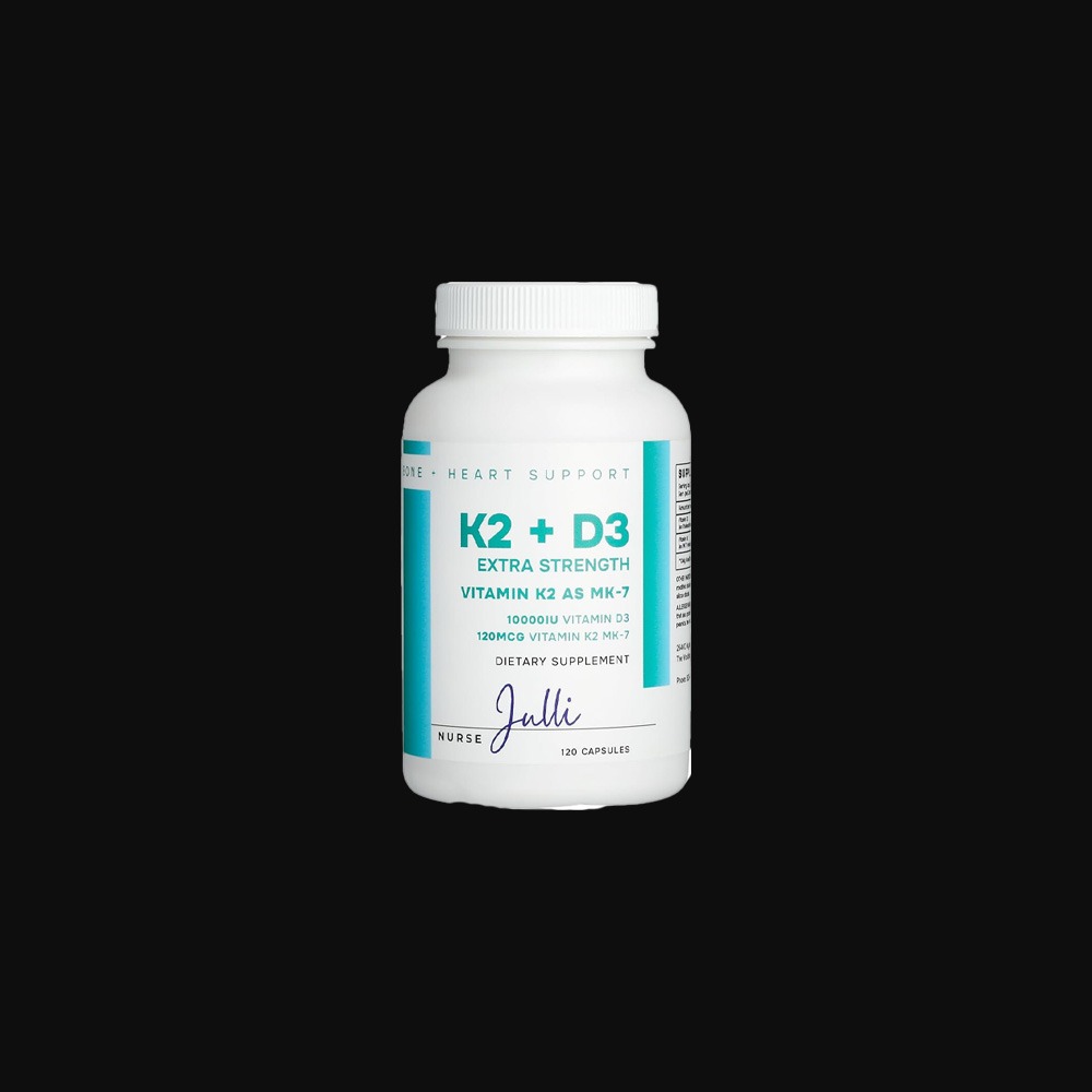 Nurse Julli K2 + D3 (10.000 IU D3, 120 mcg K2 MK-7), 120 capsules