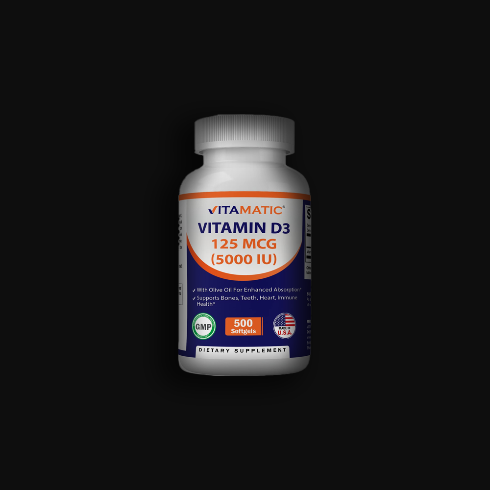 Vitamatic Vitamin D3 125 mcg 5000IU - 500softgels