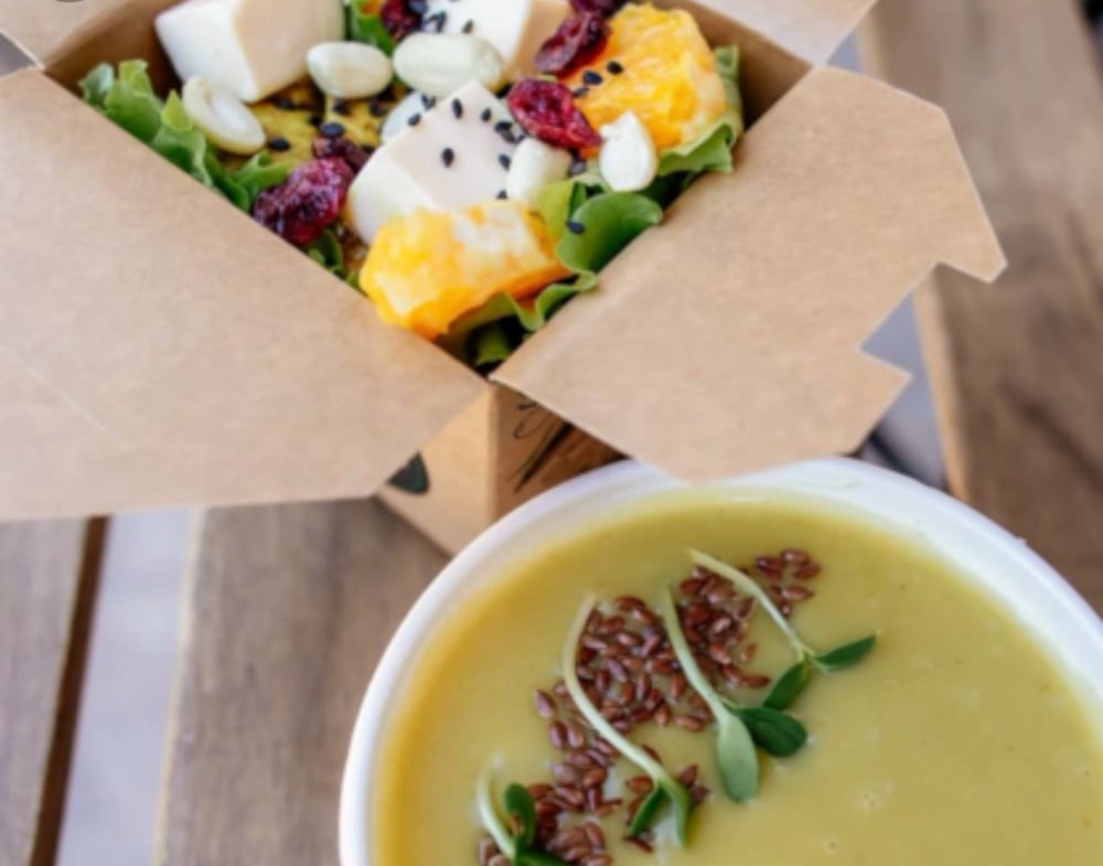 Салат з куркою+крем-суп