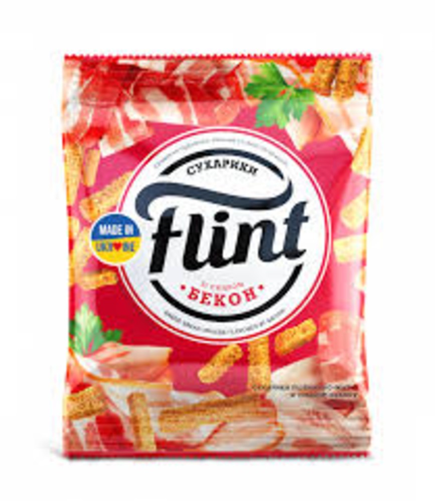 Сухарики пшенично-житні зі смаком "Бекон" 100г