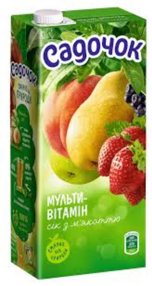 Сік мультивітамінний з м'якоттю ТМ "Садочок" 0.95 л