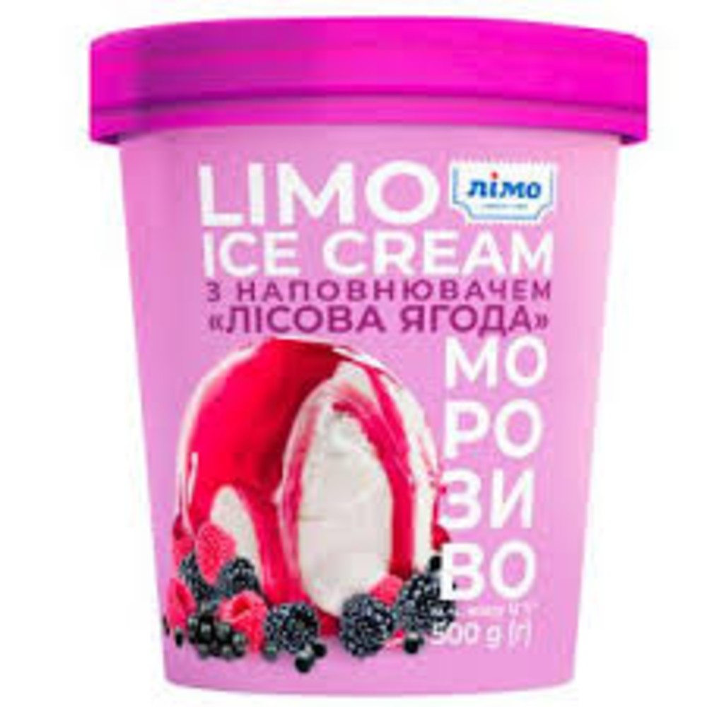 Морозиво "LIMO ICE CREM" з н-чем "Лісова ягода" у картонному стакані, 500г