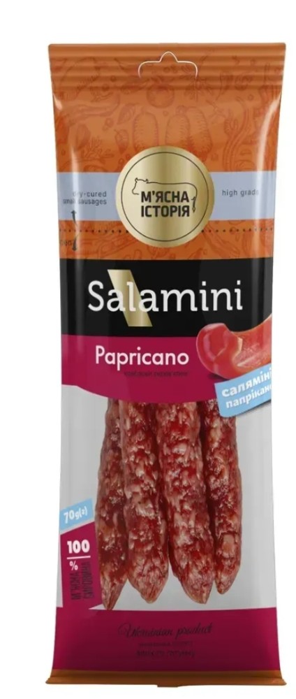 Ковбаски Саляміміні Папрікано С/K 70гр