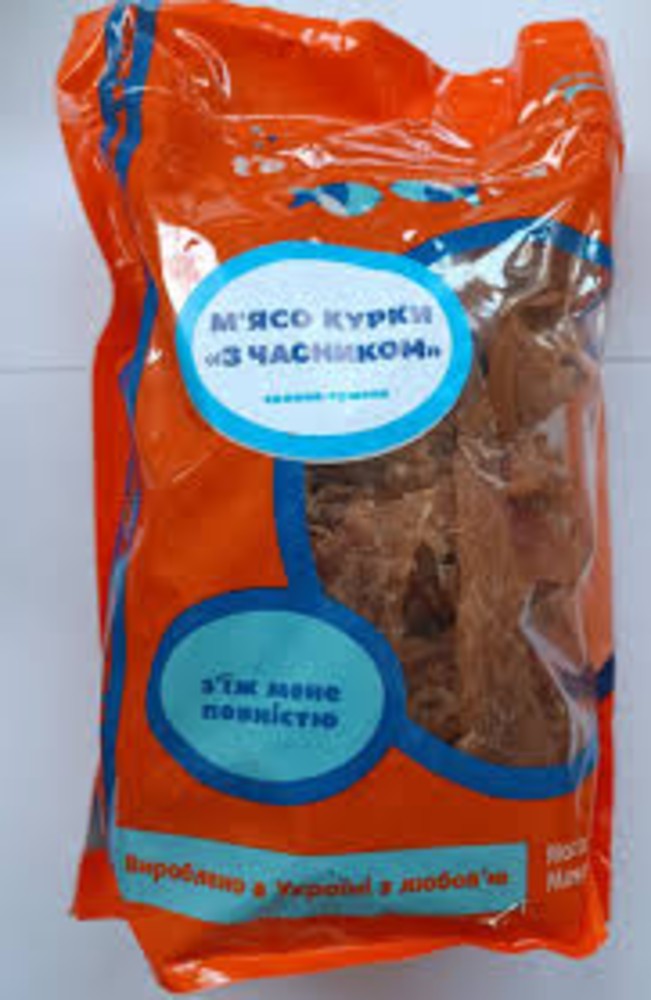М'ясо курки солоно-сушене з часником