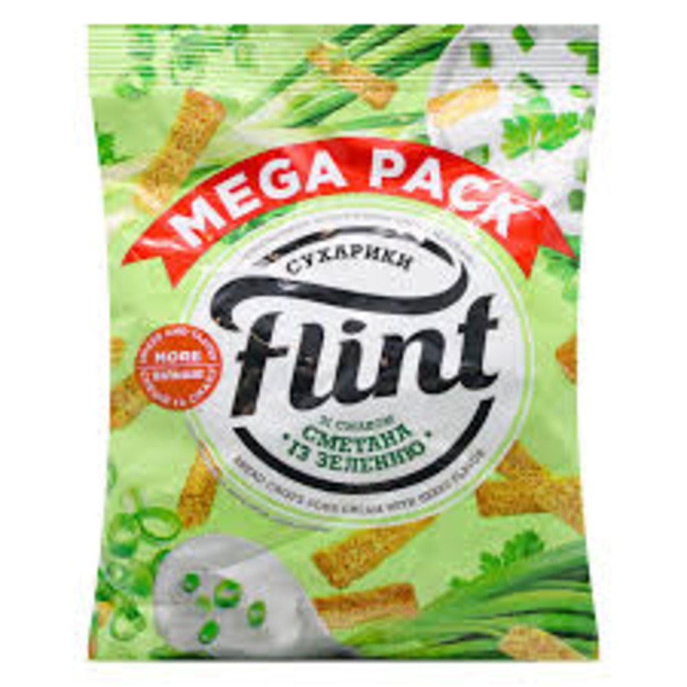 Сухарики пшенично-житні зі смаком "Сметана із зеленню" 100г