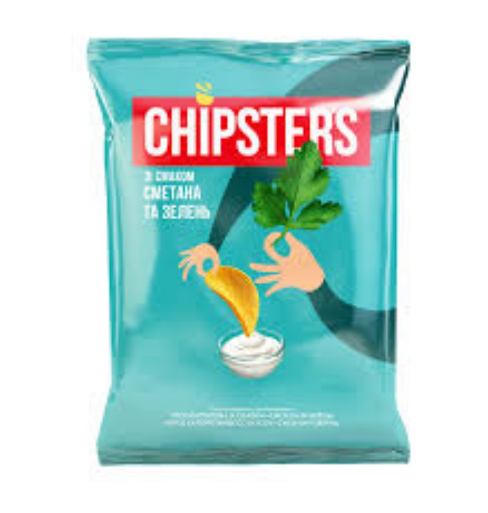 Чипси CHIPSTER'S "Сметана та зелень" 180г