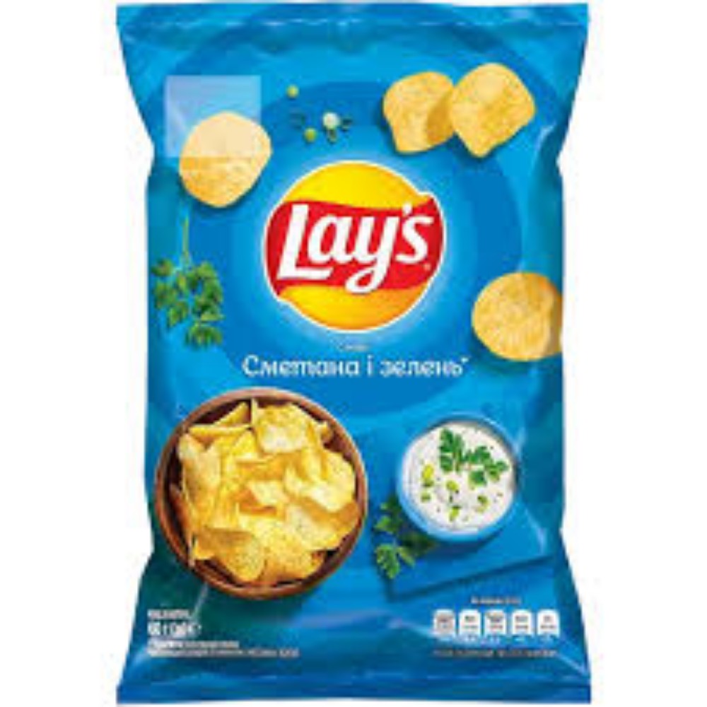 Чіпси Lay's СМЕТ-ЗЕЛЕНЬ 60 г