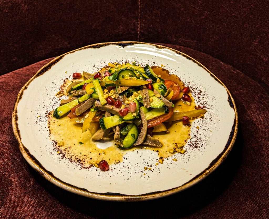 Грузинський салат з телячим язиком/ Georgian Salad with veal tongue