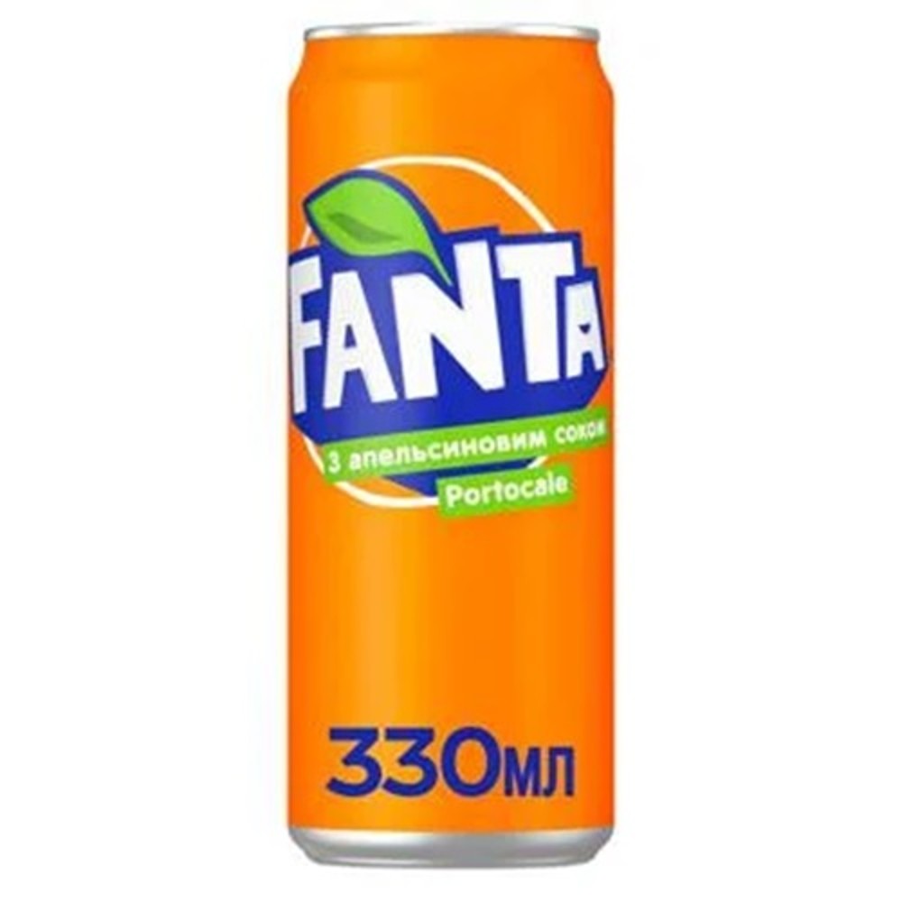 "Fanta", жовта газований напій (з/б), 0,33 л.   