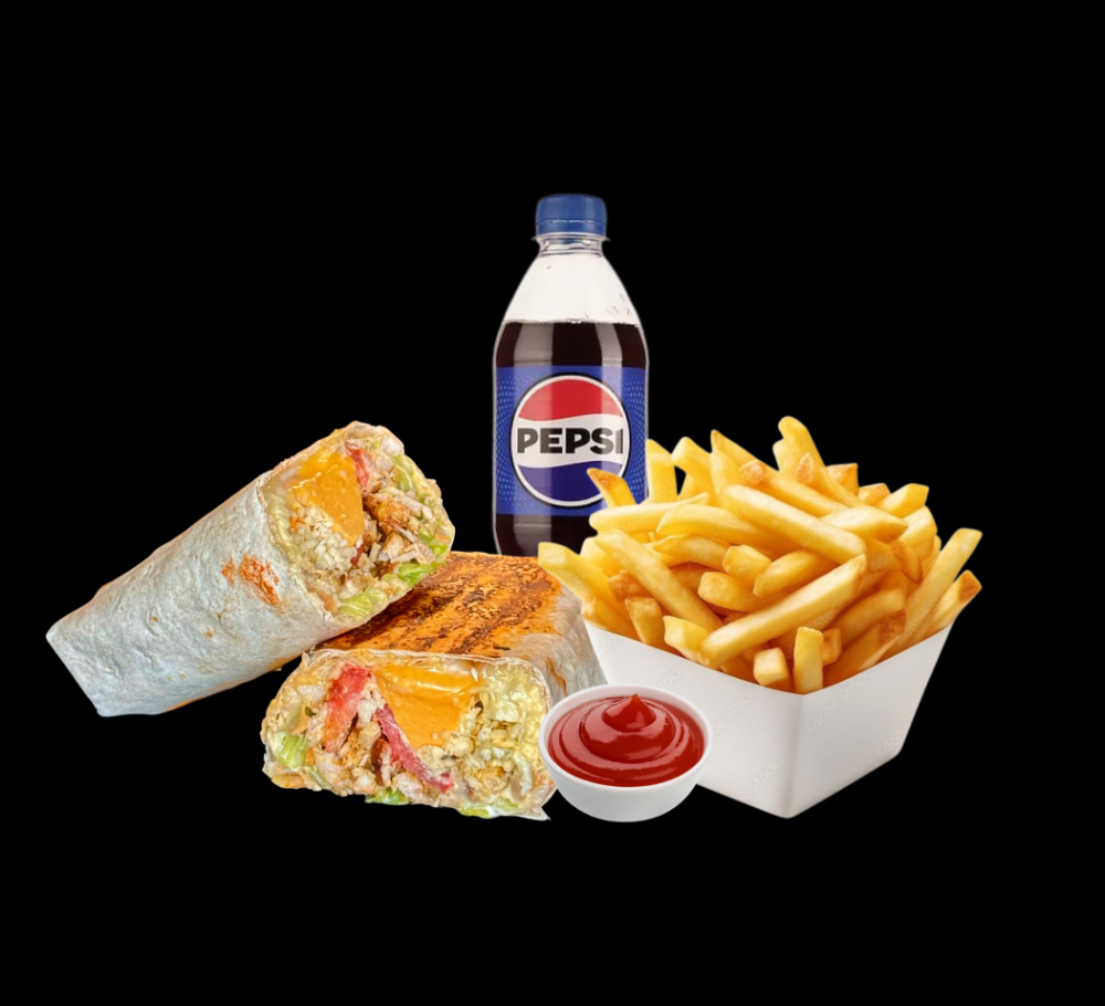 Комбо меню (Шаурма Супер Сирна+Картопля фрі+Пепсі)