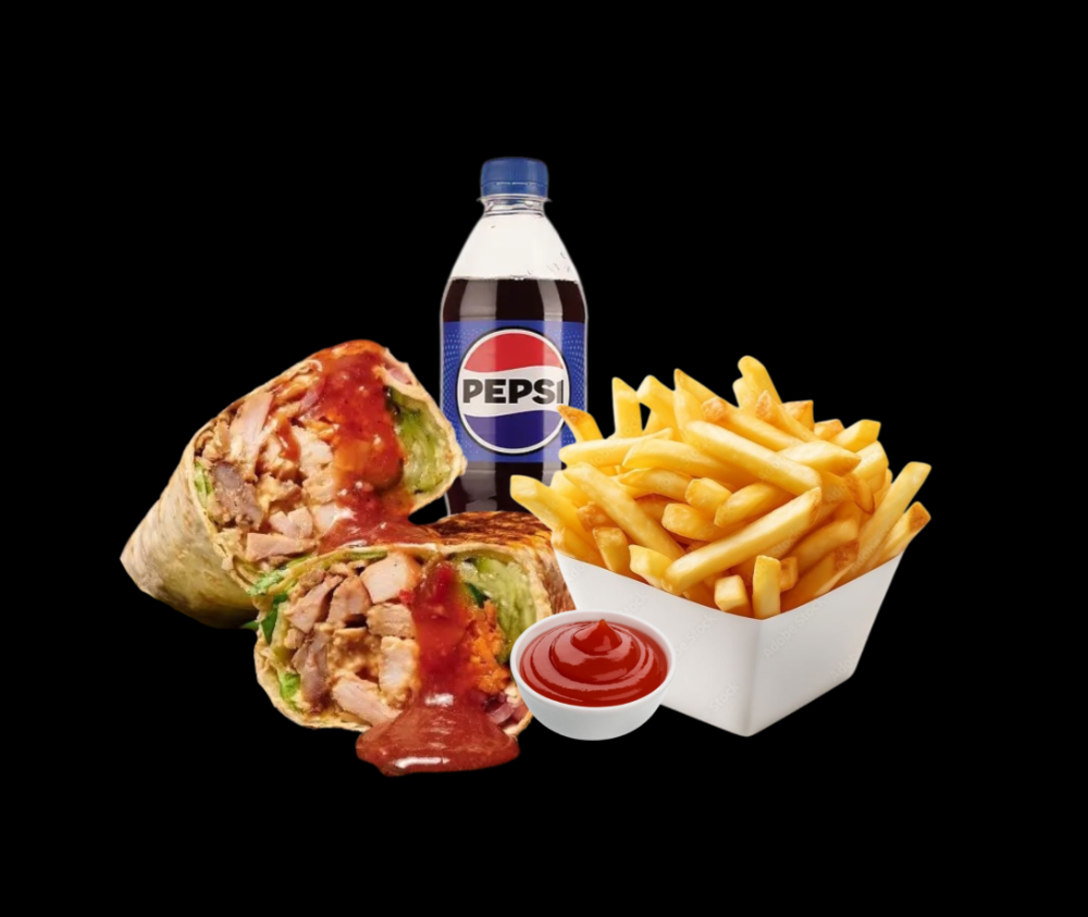 Комбо меню (Шаурма Барбекю+Картопля фрі+Пепсі)