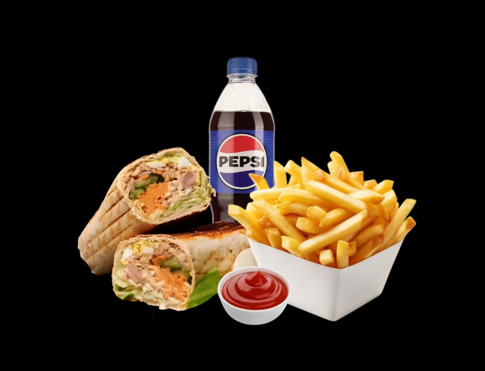 Комбо меню (Шаурма Цезар+Картопля фрі+Пепсі)
