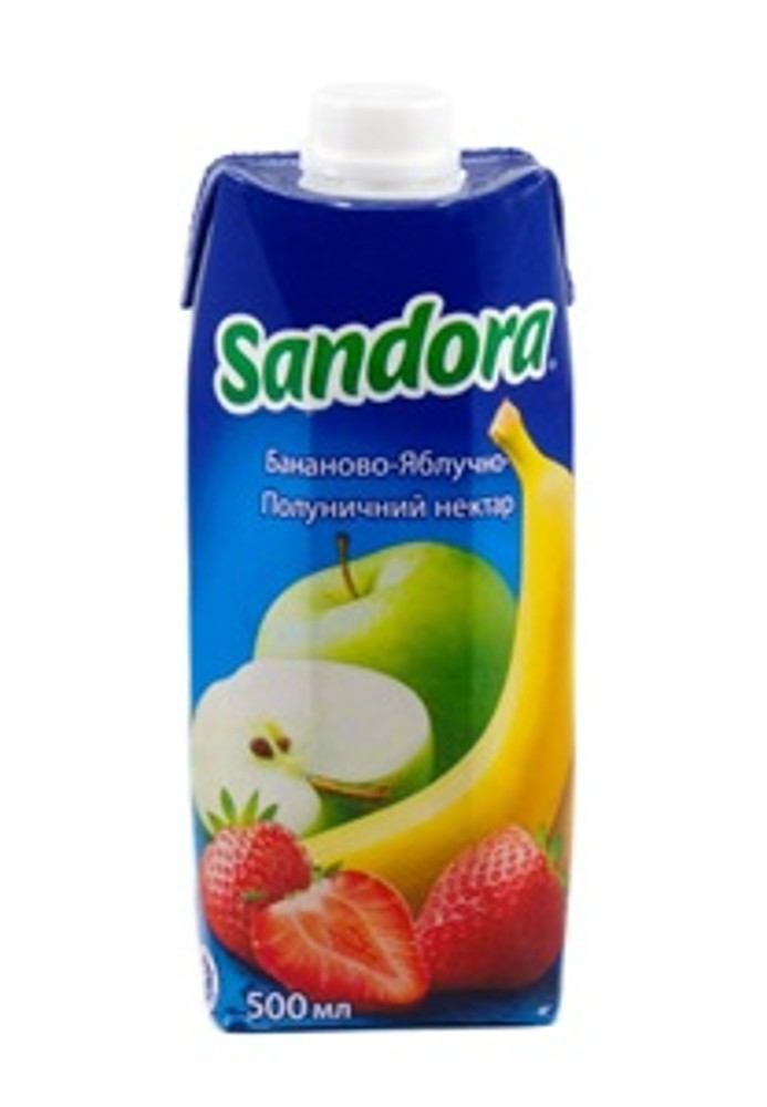 Сік сандора банан-яблуко-полуниця 0.5
