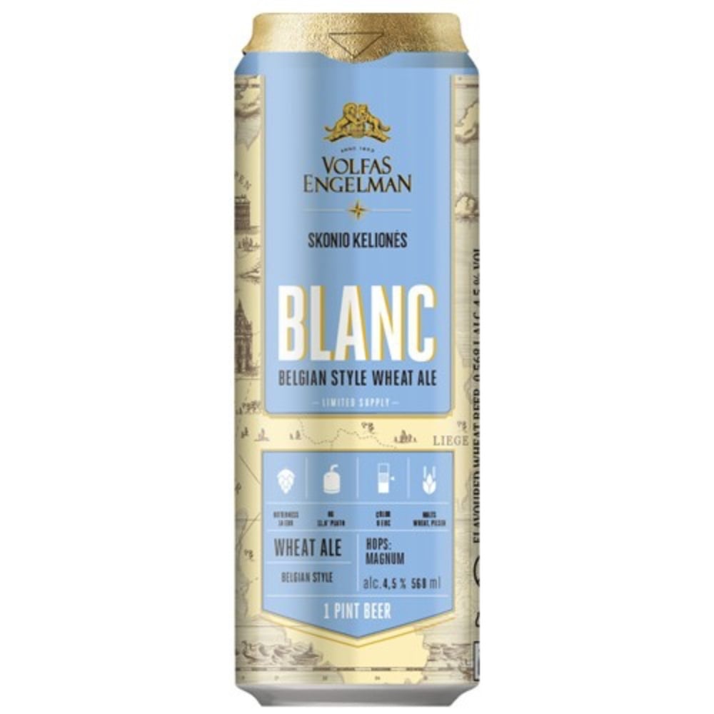 Пиво Volfas Engelman Blanc 0.5л ж/б