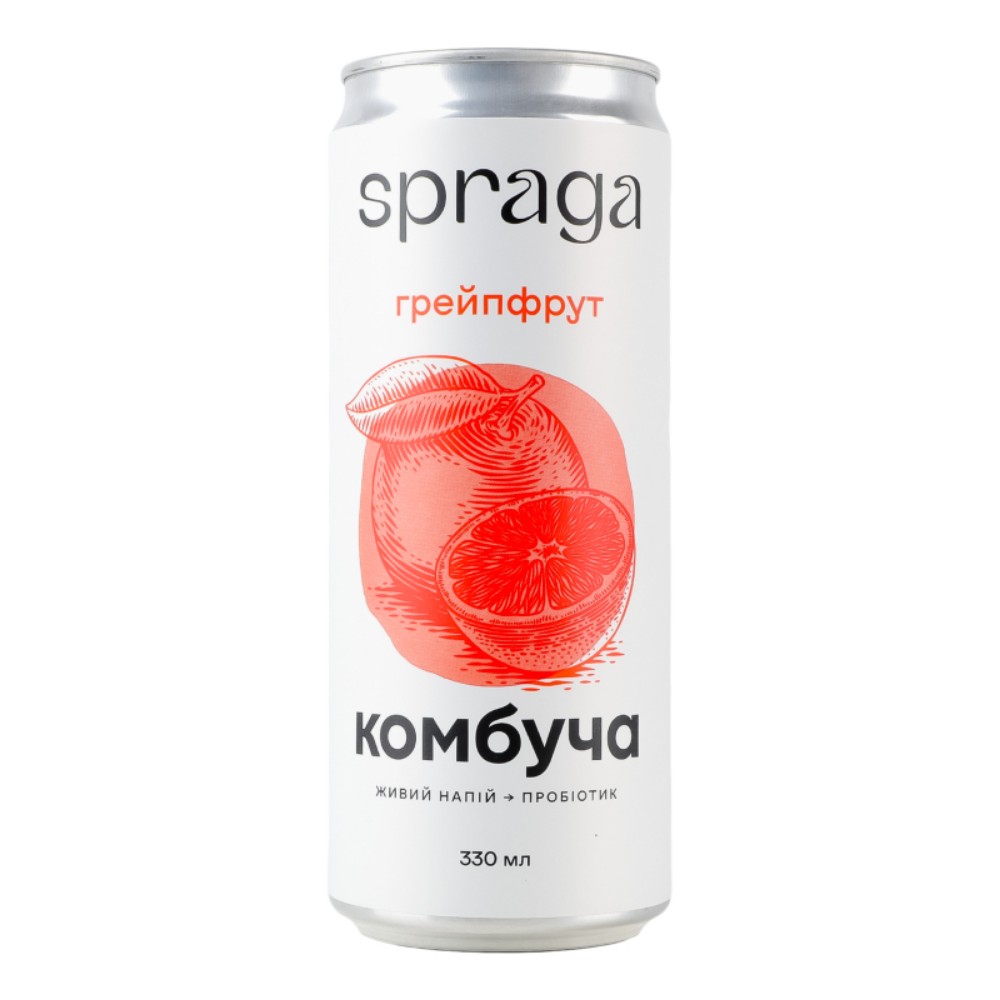 Напій Камбуча Spraga грейпфрут ЖБ, 330мл