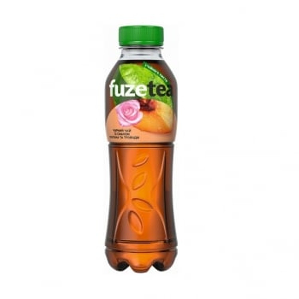 Напій Fuze tea чорний чай зі смаком персика та гібіскуса ПЕТ, 500мл