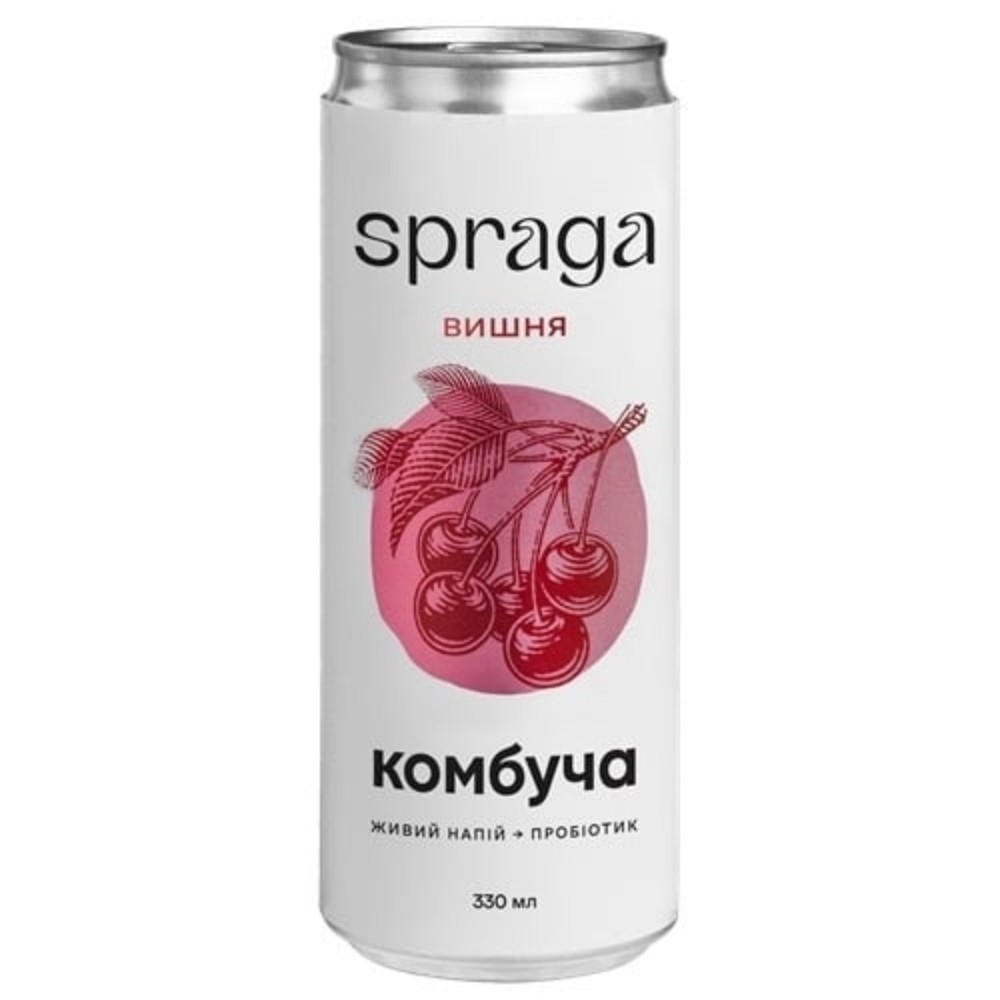 Напій Камбуча Spraga вишня ЖБ, 330мл