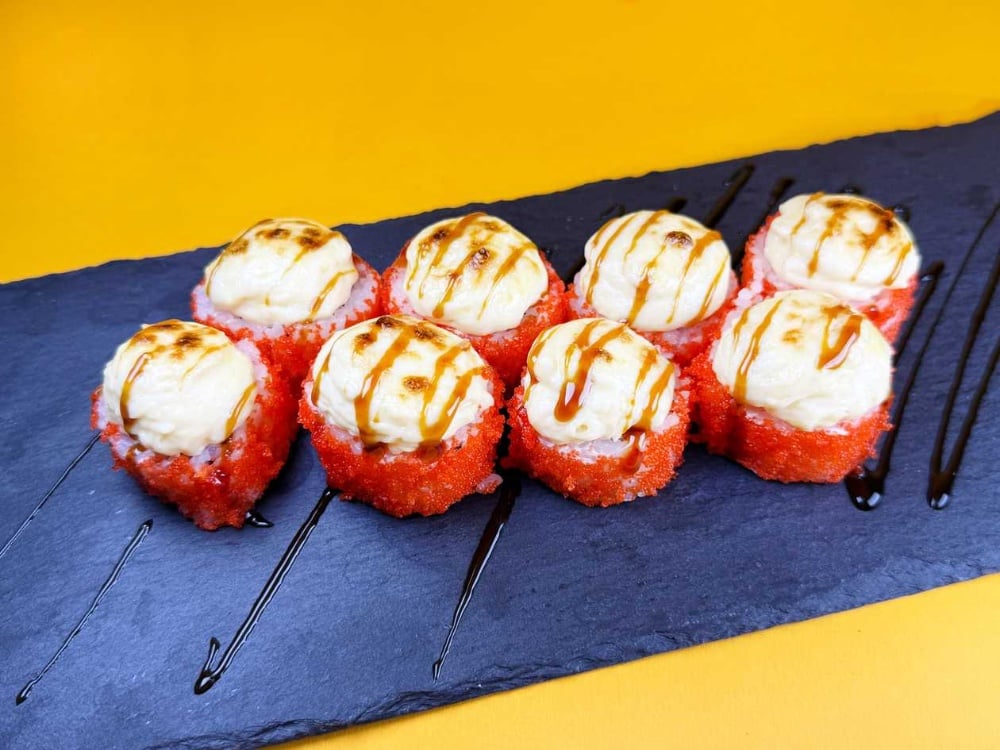 Cepts rolls ar lasi un garnelēm