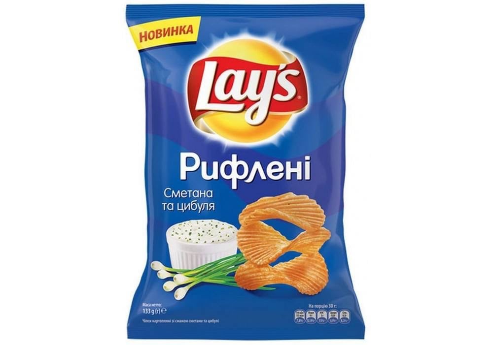 Lays Сметана Цибуля Рифлені 95г