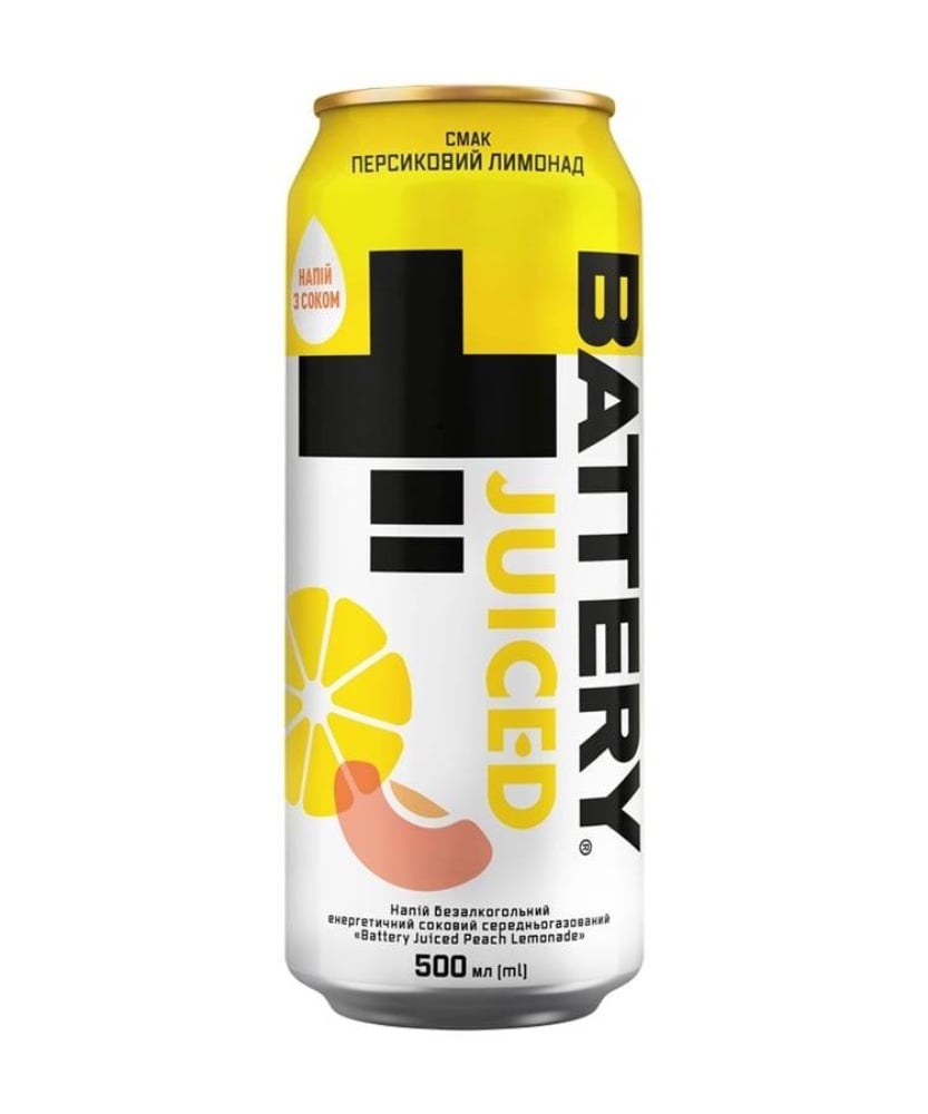 Енергетичний Напій Battery Juiced Peach Lemonade 0.5