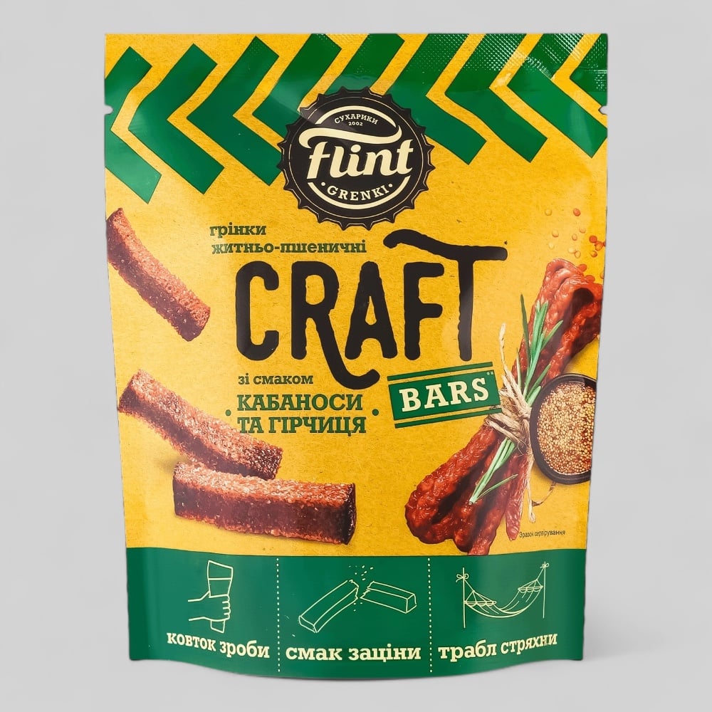 Flint Craft Grenki Кабаноси та гірчиця житні 80 г