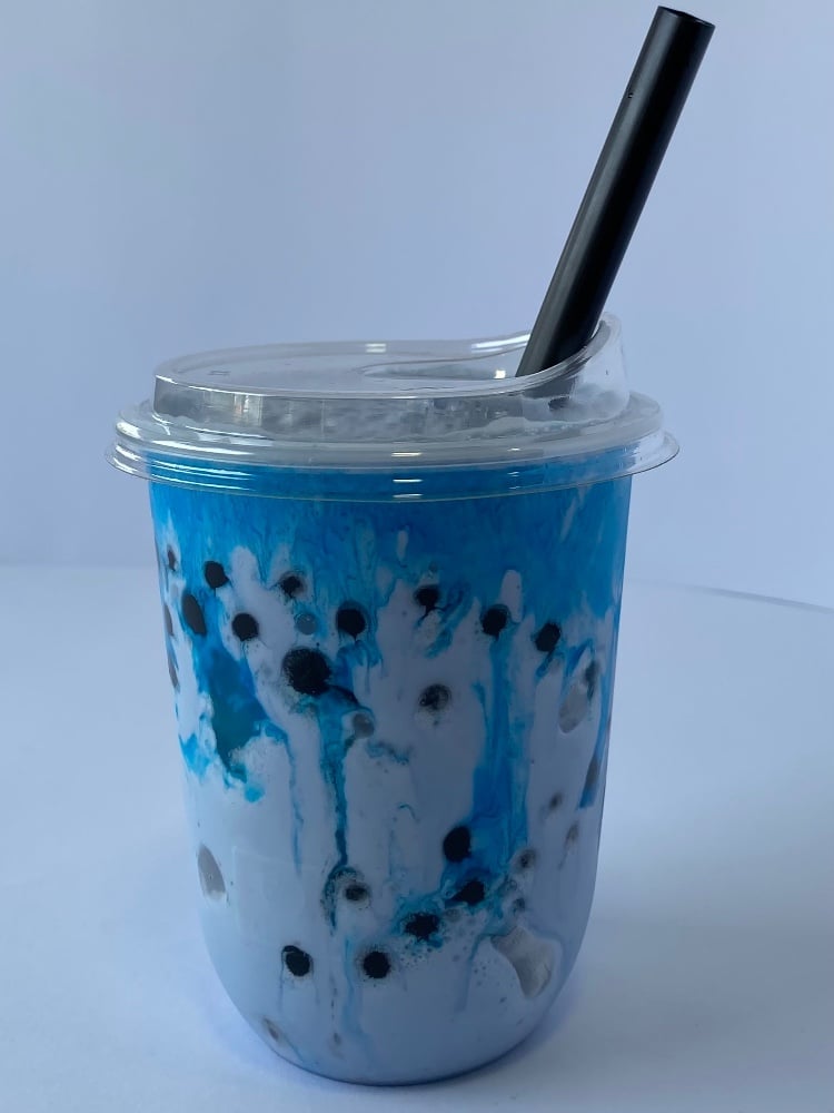 Bubble tea  Блакитна матча чорниця 500 мл 