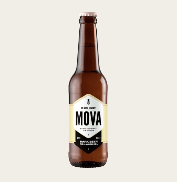 Пляшка Пивo Dark Non Alcohol Mova, 0,33л.