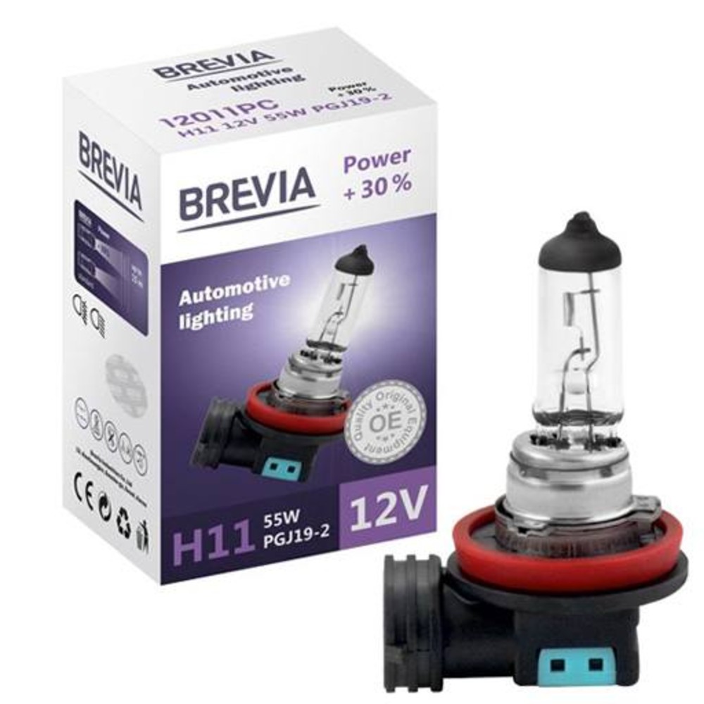 Brevia Галогенова лампа Power +30% 12В H11 55Вт