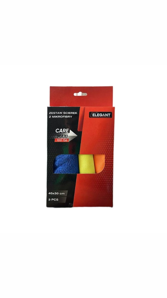 ELEGANT Серветка для догляду за автомобілем мікрофібра 3 шт 30 х 40 см асортимент