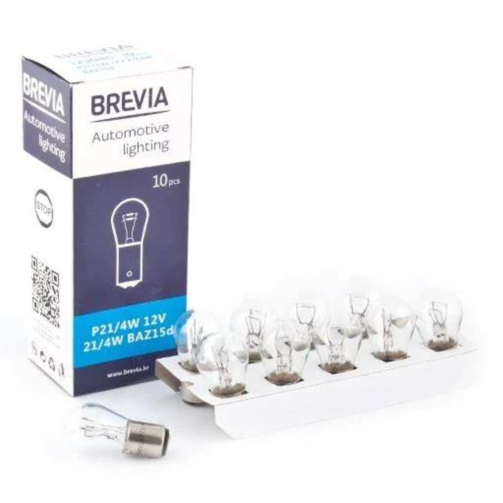 Brevia Галогенова лампа P21/4W 12V 21/4W BAZ15d