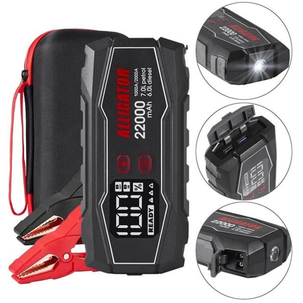 Alligator Jump Starter Пусковий пристрій  1000A /2000A, 22000 mAh