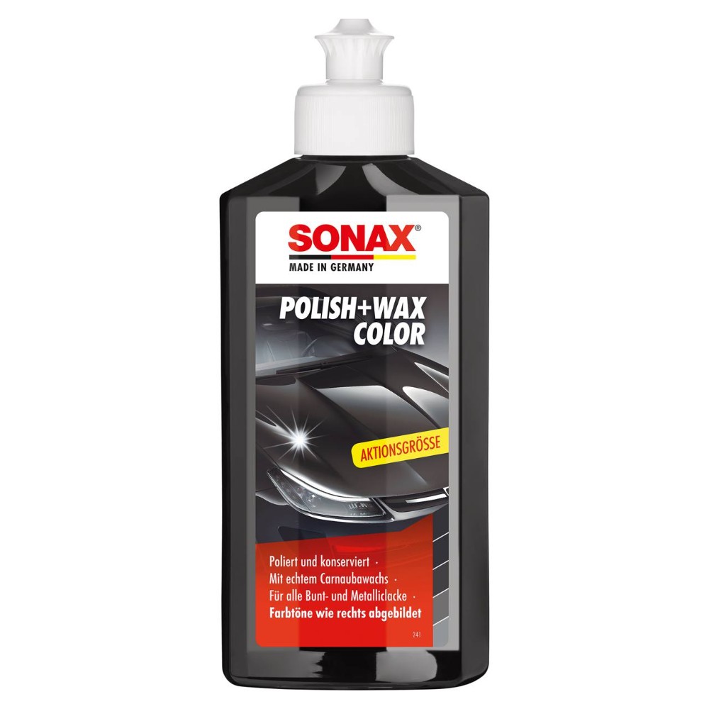 SONAX Polish&Wax Color Кольоровий поліроль з чорним воском 250 мл
