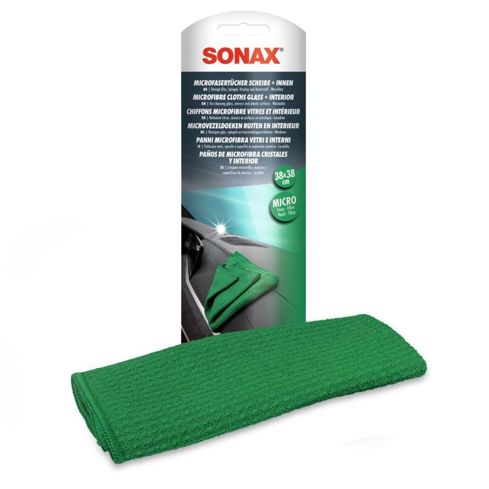 SONAX MicrofaserTuch Scheibe+Innen Серветка з мікрофібри для скла та інтер'єру 38х38 см