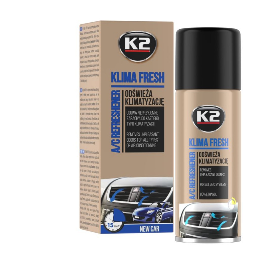 К2 Очищувач для системи кондиціонування Klima Fresh аерозоль 150 мл ( нове авто )