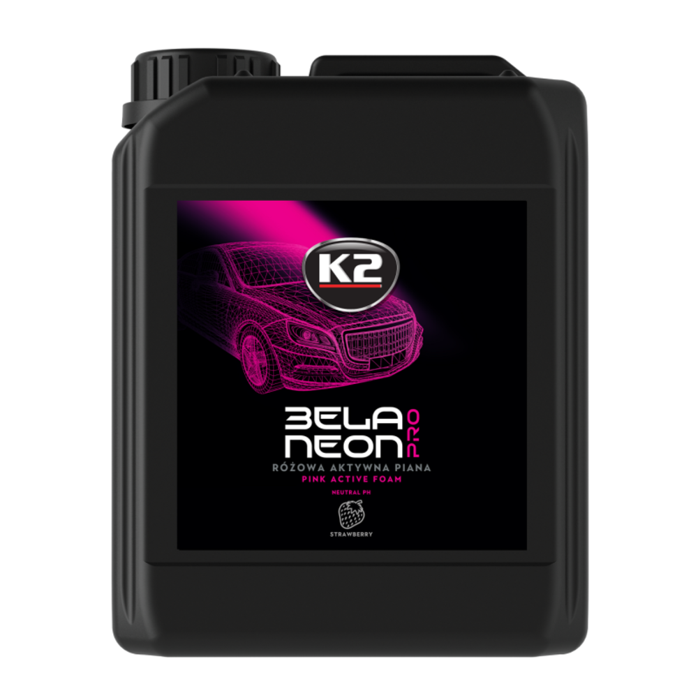 K2 Активна піна для миття Bela PRO NEON пляшка 5 л з полуниця (розова)