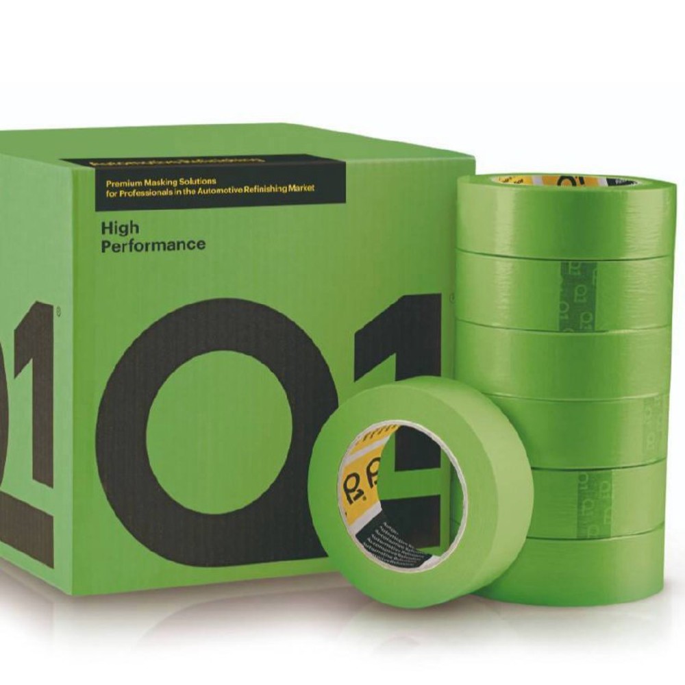 Q1 стрічка малярна 48мм х 50м зелена термостійка