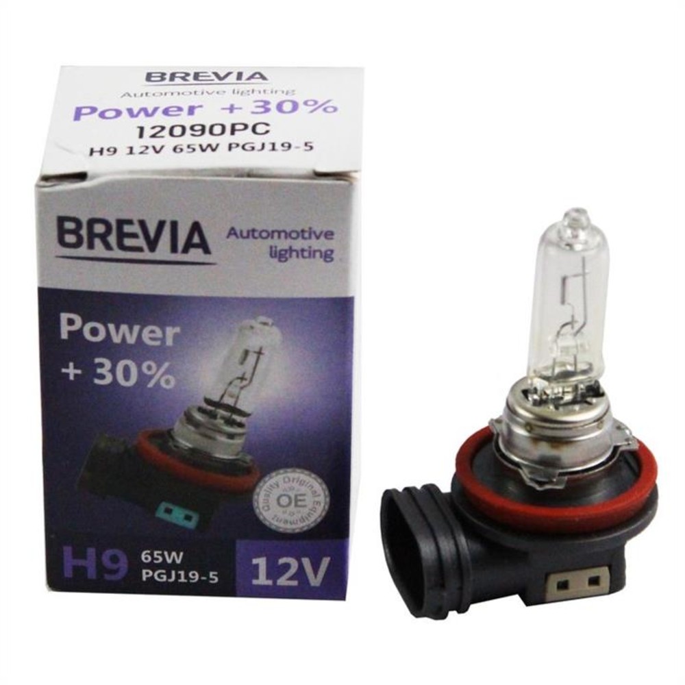 Brevia Галогенова лампа  Power +30% 12В H9 65Вт
