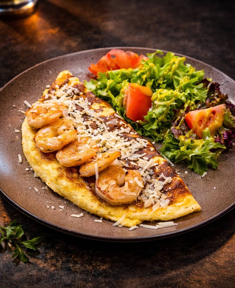 Омлет 4 сири з креветками