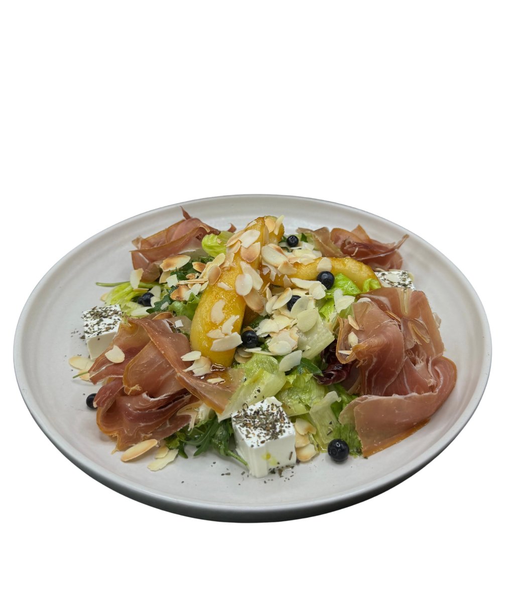 Прошутто та карамелізованою грушею та соусом маракуйя